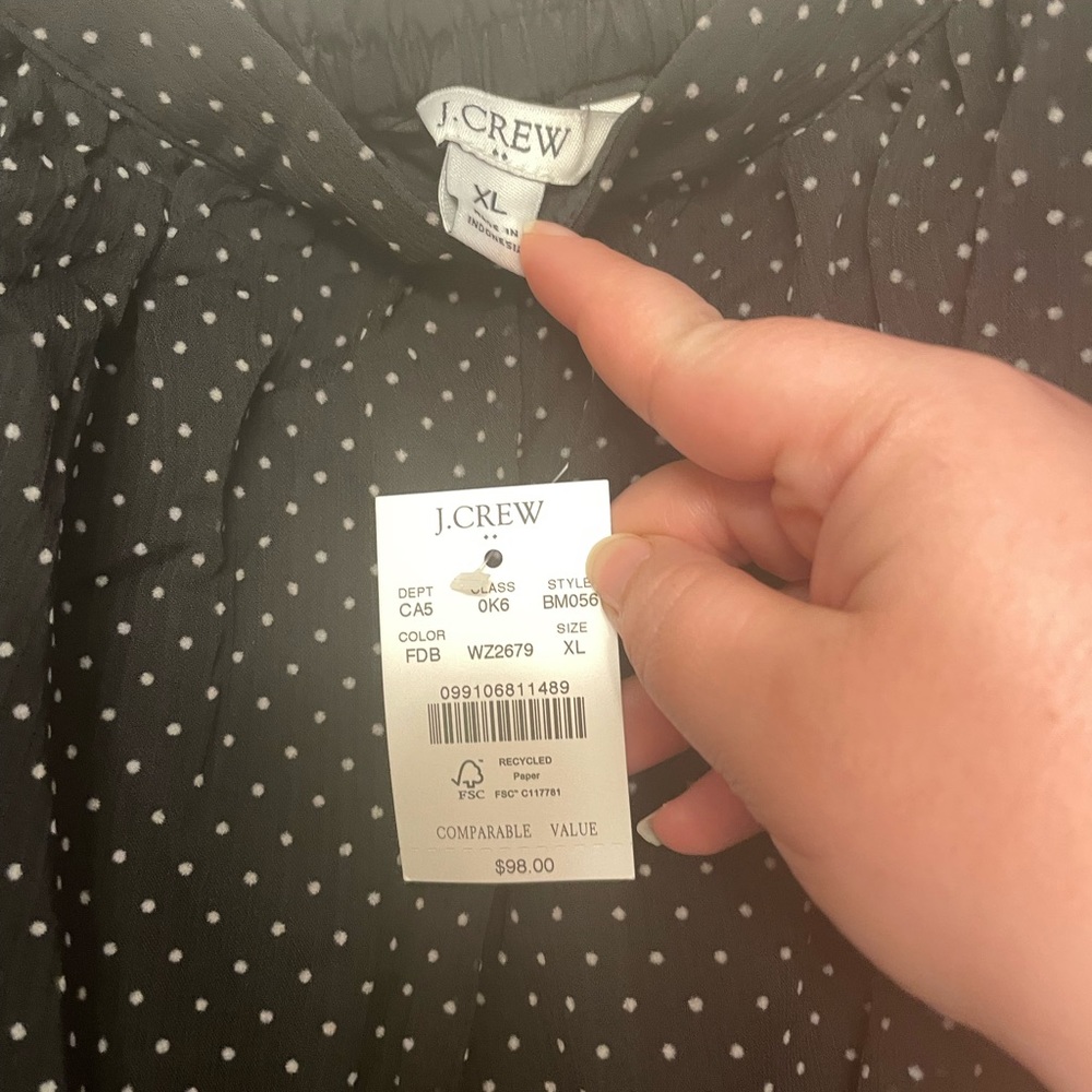 NWT J. Crew ruffle midi polka dot skirt - Picture 3 of 3